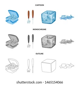 Isolated object of texture and frozen sign. Collection of texture and transparent stock vector illustration.