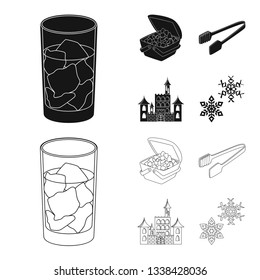 Isolated object of texture  and frozen  symbol. Set of texture  and transparent  vector icon for stock.