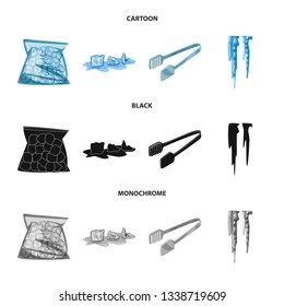 Isolated object of texture  and frozen  symbol. Set of texture  and transparent  vector icon for stock.