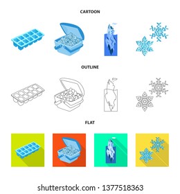 Isolated object of texture  and frozen  symbol. Collection of texture  and transparent  stock vector illustration.