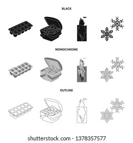 Isolated object of texture  and frozen  symbol. Collection of texture  and transparent  stock vector illustration.