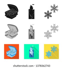 Isolated object of texture  and frozen  symbol. Collection of texture  and transparent  stock symbol for web.