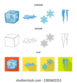 Isolated object of texture  and frozen  symbol. Collection of texture  and transparent  vector icon for stock.
