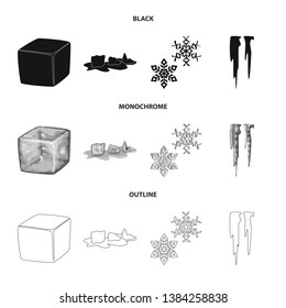 Isolated object of texture  and frozen  symbol. Set of texture  and transparent  stock symbol for web.