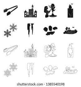 Isolated object of texture  and frozen  symbol. Collection of texture  and transparent  vector icon for stock.