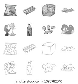Isolated object of texture  and frozen  symbol. Collection of texture  and transparent  vector icon for stock.