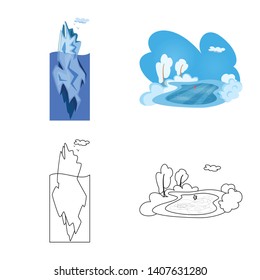 Isolated object of texture  and frozen  symbol. Set of texture  and transparent  stock symbol for web.