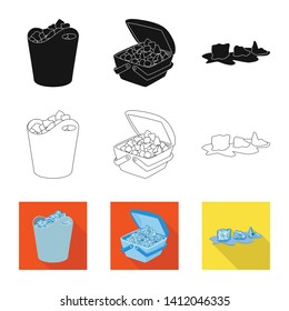 Isolated object of texture  and frozen  symbol. Set of texture  and transparent  stock symbol for web.