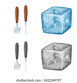 Isolated object of texture  and frozen  symbol. Collection of texture  and transparent  stock symbol for web.