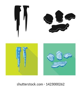 Isolated object of texture  and frozen  symbol. Set of texture  and transparent  vector icon for stock.