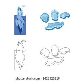 Isolated object of texture and frozen symbol. Collection of texture and transparent vector icon for stock.