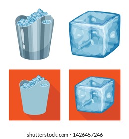 Isolated object of texture and frozen symbol. Collection of texture and transparent stock symbol for web.