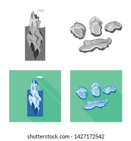 Isolated object of texture and frozen symbol. Set of texture and transparent stock vector illustration.