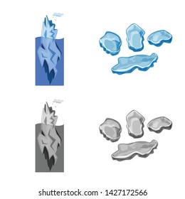 Isolated object of texture and frozen symbol. Set of texture and transparent vector icon for stock.