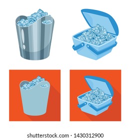 Isolated object of texture and frozen symbol. Set of texture and transparent stock vector illustration.