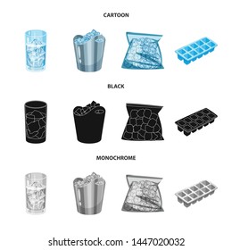 Isolated object of texture and frozen symbol. Collection of texture and transparent stock symbol for web.