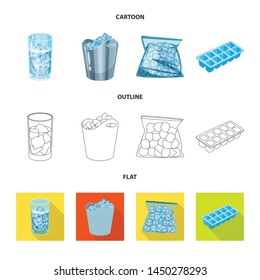 Isolated object of texture and frozen symbol. Set of texture and transparent stock vector illustration.