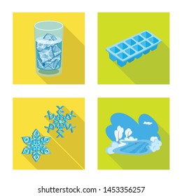 Isolated object of texture and frozen symbol. Collection of texture and transparent stock vector illustration.