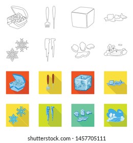 Isolated object of texture and frozen symbol. Set of texture and transparent stock symbol for web.