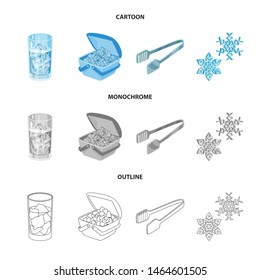 Isolated object of texture and frozen symbol. Collection of texture and transparent vector icon for stock.