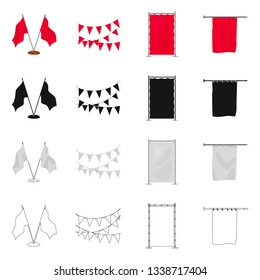 Isolated object of texture and presentation icon. Set of texture and media  stock symbol for web.