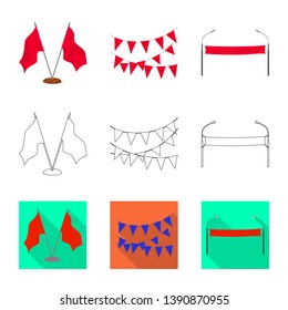 Isolated object of texture and presentation icon. Collection of texture and media  stock symbol for web.