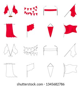 Isolated object of texture and presentation logo. Set of texture and media  vector icon for stock.