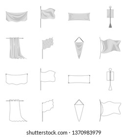 Isolated object of texture and presentation logo. Collection of texture and media  stock vector illustration.