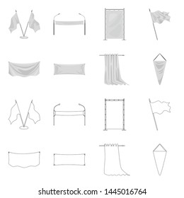 Isolated object of texture and presentation logo. Collection of texture and media stock symbol for web.