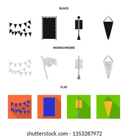 Isolated object of texture and presentation sign. Set of texture and media  stock vector illustration.