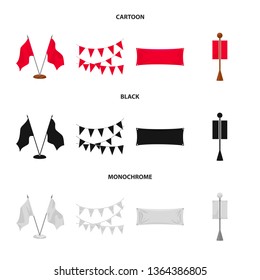 Isolated object of texture and presentation sign. Collection of texture and media  stock vector illustration.