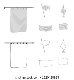 Isolated object of texture and presentation symbol. Collection of texture and media  stock vector illustration.