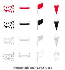 Isolated object of texture and presentation symbol. Collection of texture and media  stock vector illustration.