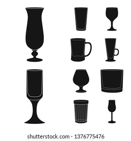Isolated object of texture and volume logo. Set of texture and container stock vector illustration.