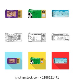 Isolated object of ticket and admission icon. Collection of ticket and event stock symbol for web.