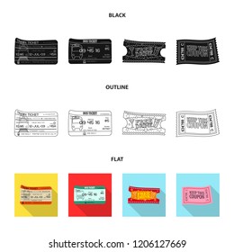 Isolated object of ticket and admission icon. Set of ticket and event vector icon for stock.