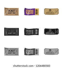 Isolated object of ticket and admission icon. Set of ticket and event stock symbol for web.