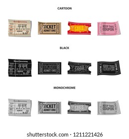 Isolated object of ticket and admission icon. Set of ticket and event stock symbol for web.