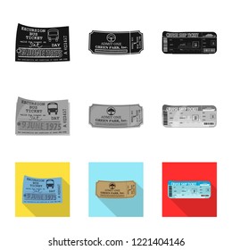 Isolated object of ticket and admission icon. Collection of ticket and event stock symbol for web.