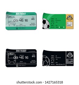 Isolated object of ticket and admission icon. Collection of ticket and event vector icon for stock.