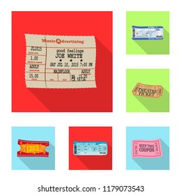 Isolated object of ticket and admission logo. Collection of ticket and event stock symbol for web.