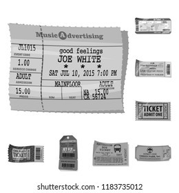 Isolated object of ticket and admission logo. Set of ticket and event vector icon for stock.