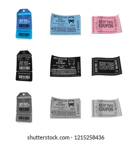 Isolated object of ticket and admission logo. Set of ticket and event vector icon for stock.