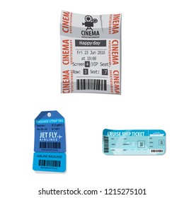 Isolated object of ticket and admission logo. Collection of ticket and event vector icon for stock.