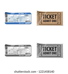 Isolated object of ticket and admission logo. Collection of ticket and event vector icon for stock.