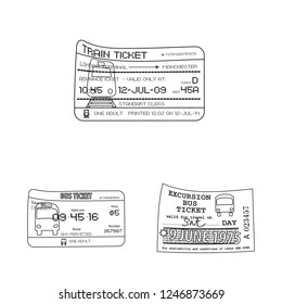 Isolated object of ticket and admission logo. Set of ticket and event stock vector illustration.