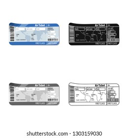 Isolated object of ticket and admission logo. Set of ticket and event vector icon for stock.
