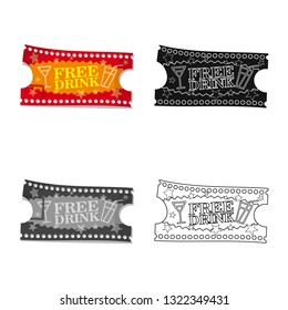 Isolated object of ticket and admission logo. Set of ticket and event vector icon for stock.
