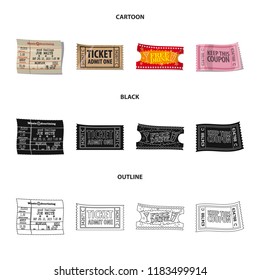 Isolated object of ticket and admission sign. Set of ticket and event stock vector illustration.