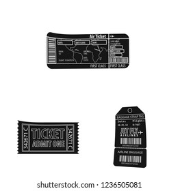 Isolated object of ticket and admission sign. Collection of ticket and event stock symbol for web.